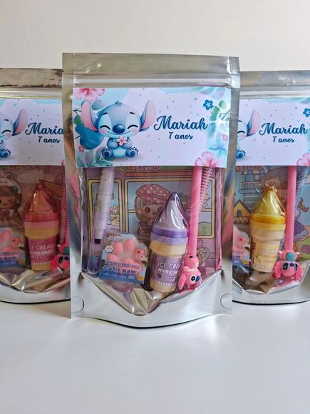 Kit Papelaria Fofa Saquinho com 6 Itens Stitch