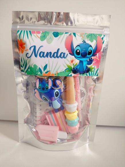 Kit Papelaria Fofa Saquinho com 6 Itens Stitch