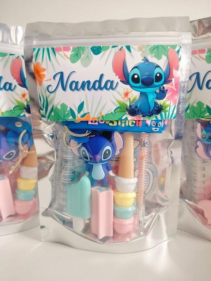 Kit Papelaria Fofa Saquinho com 6 Itens Stitch