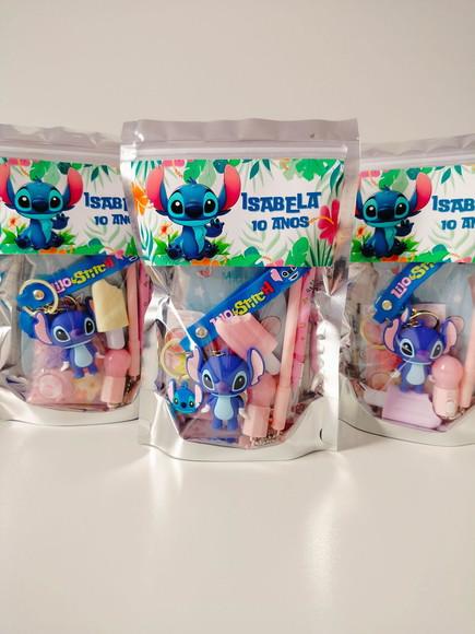 Kit Papelaria Fofa Saquinho com 6 Itens Stitch