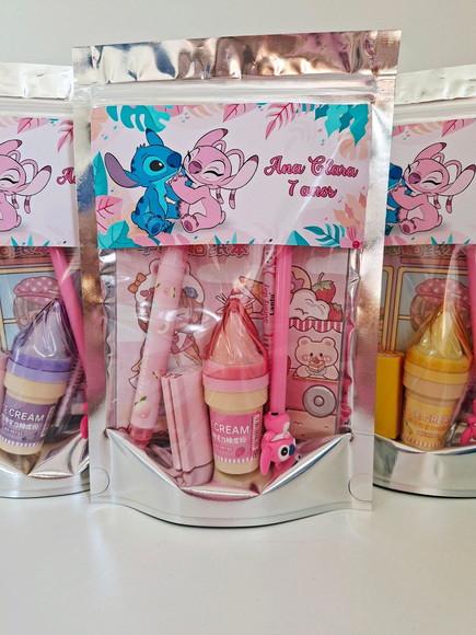 Kit Papelaria Fofa Saquinho com 6 Itens Stitch Angel