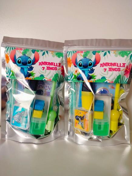 Kit Papelaria Fofa Saquinho com 6 Itens Stitch