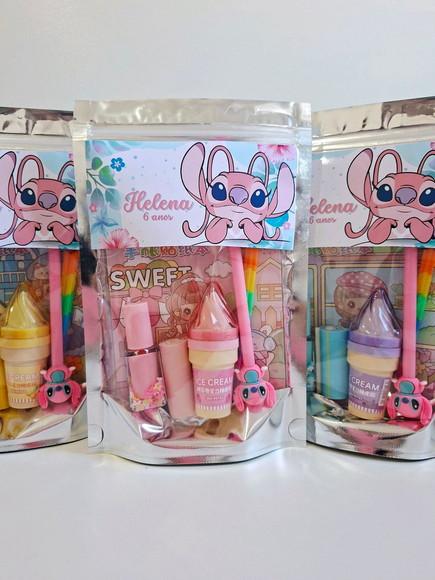 Kit Papelaria Fofa Saquinho com 6 Itens Stitch Angel