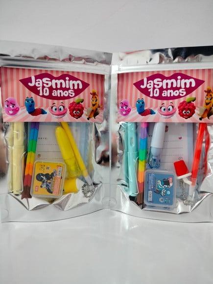Kit Papelaria Fofa Saquinho Lembrancinha 6 Itens Carmed Fini