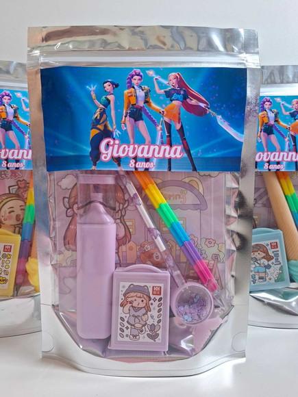 Kit Papelaria Fofa Saquinho Personalizado Guerreiras Kpop