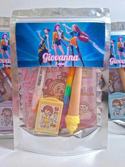 Kit Papelaria Fofa Saquinho Personalizado Guerreiras Kpop