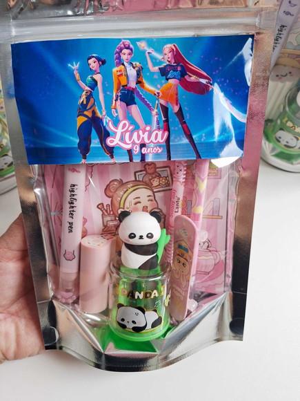 Kit Papelaria Fofa Saquinho Personalizado Guerreiras Kpop