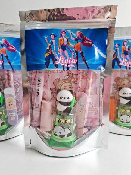 Kit Papelaria Fofa Saquinho Personalizado Guerreiras Kpop