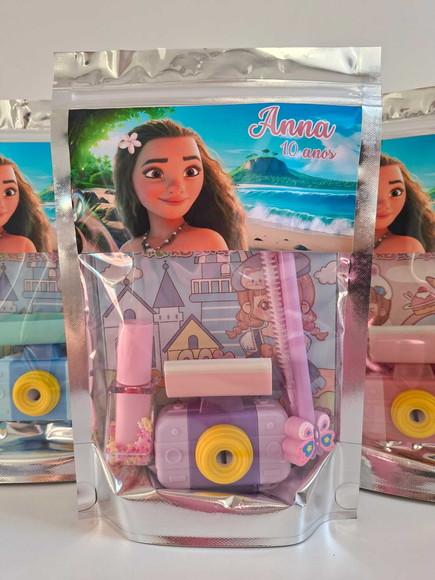 Kit Papelaria Fofa Saquinho Personalizado Moana