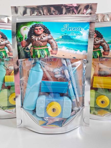 Kit Papelaria Fofa Saquinho Personalizado Moana