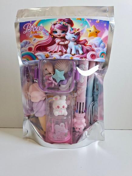 Kit Papelaria Fofa Saquinho Zip Personalizado (6 Itens)
