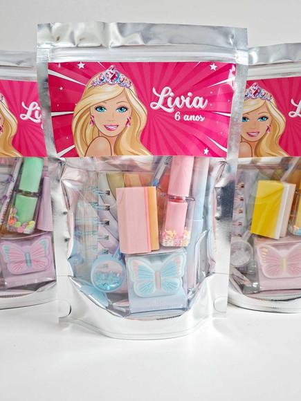 Kit Papelaria Fofa Saquinho Zip Personalizado Barbie
