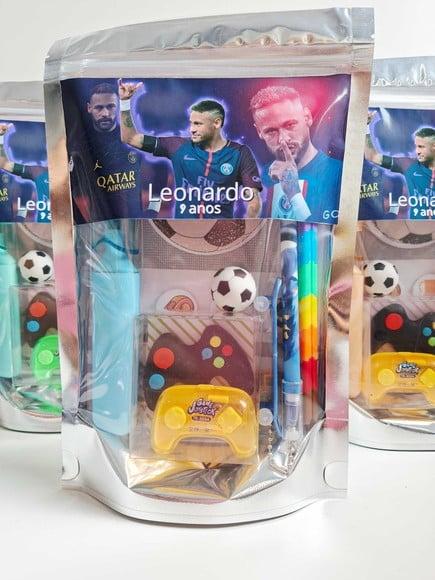 Kit Papelaria Fofa Saquinho Zip Personalizado Futebol