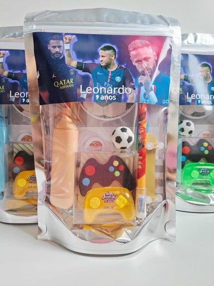 Kit Papelaria Fofa Saquinho Zip Personalizado Futebol