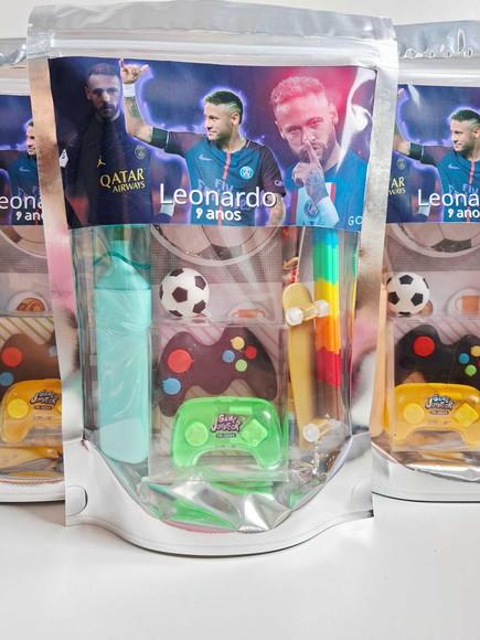 Kit Papelaria Fofa Saquinho Zip Personalizado Futebol
