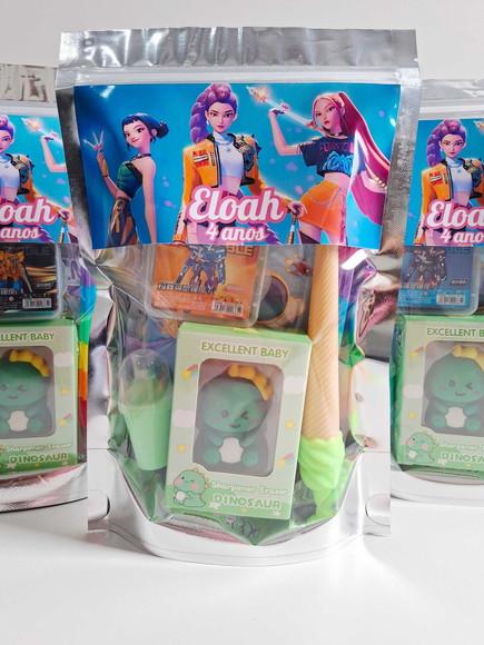 Kit Papelaria Fofa Saquinho Zip Personalizado Guerreiras Kpo