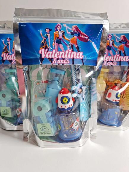 Kit Papelaria Fofa Saquinho Zip Personalizado Guerreiras Kpo