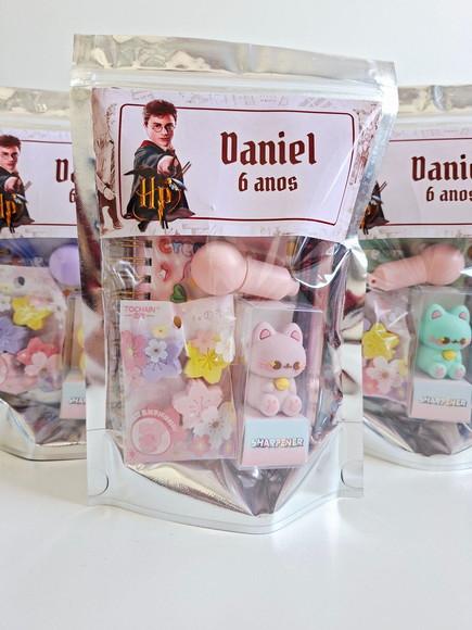 Kit Papelaria Fofa Saquinho Zip Personalizado Harry Potter