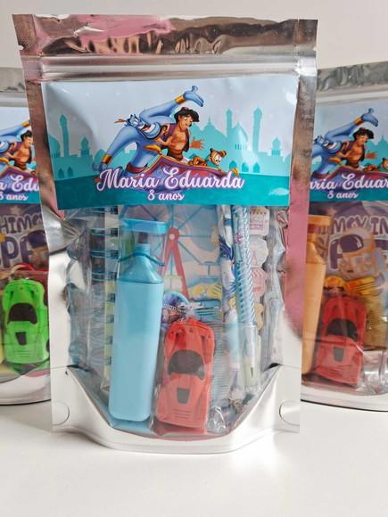 Kit Papelaria Fofa Saquinho Zip Personalizado Jasmine Aladin