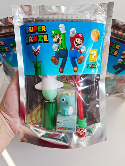 Kit Papelaria Fofa Saquinho Zip Personalizado Mário
