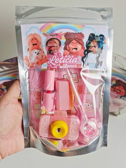 Kit Papelaria Fofa Saquinho Zip Personalizado Roblox