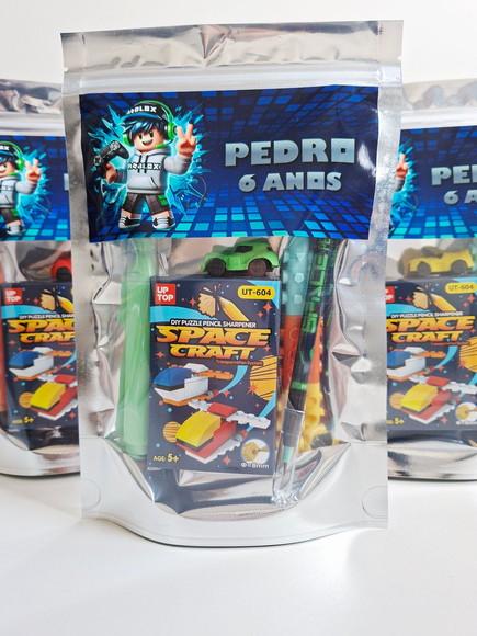 Kit Papelaria Fofa Saquinho Zip Personalizado Roblox