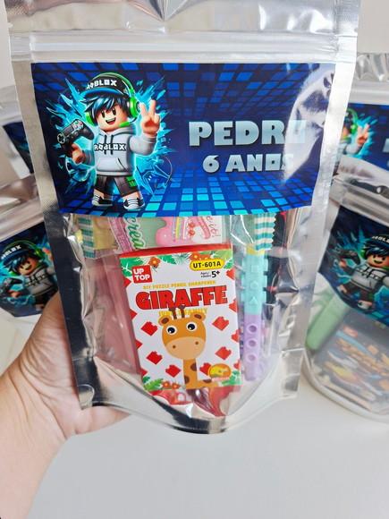 Kit Papelaria Fofa Saquinho Zip Personalizado Roblox