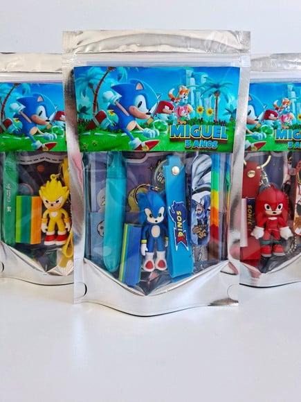 Kit Papelaria Fofa Saquinho Zip Personalizado Sonic