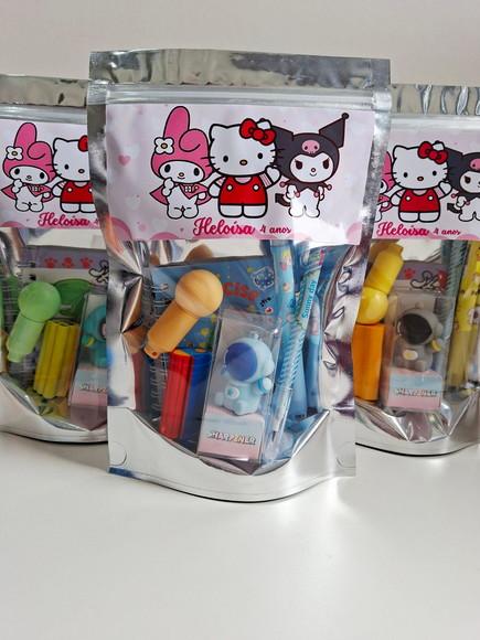 Kit Papelaria Fofa Saquinho Zip Personalizado Sanrio