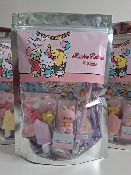 Kit Papelaria Fofa Saquinho Zip Personalizado Sanrio