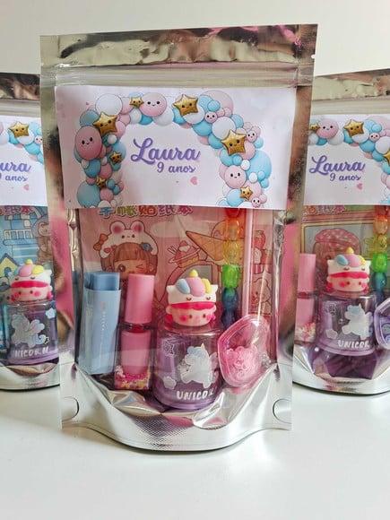 Kit Papelaria Saquinho Zip Personalizado Balões