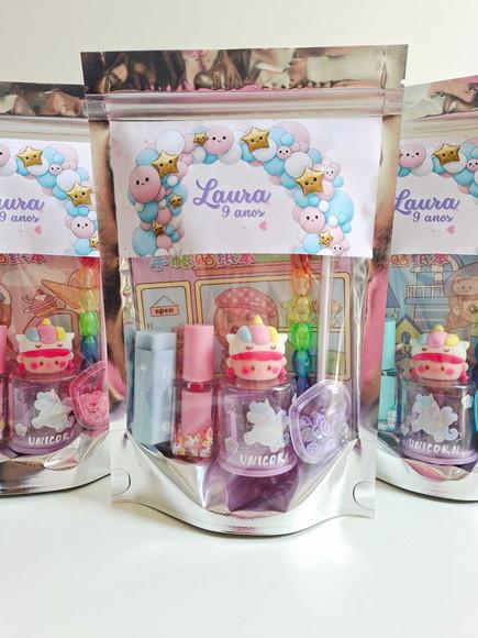 Kit Papelaria Saquinho Zip Personalizado Balões