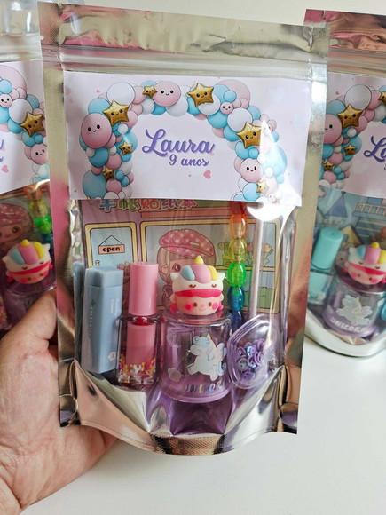 Kit Papelaria Saquinho Zip Personalizado Balões