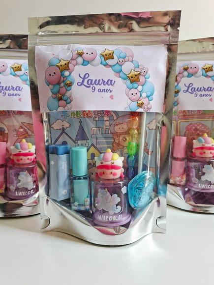 Kit Papelaria Saquinho Zip Personalizado Balões