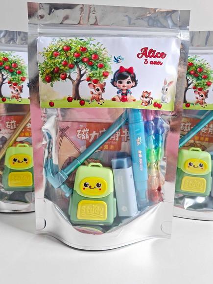 Kit Papelaria Saquinho Zip Personalizado Branca de Neve