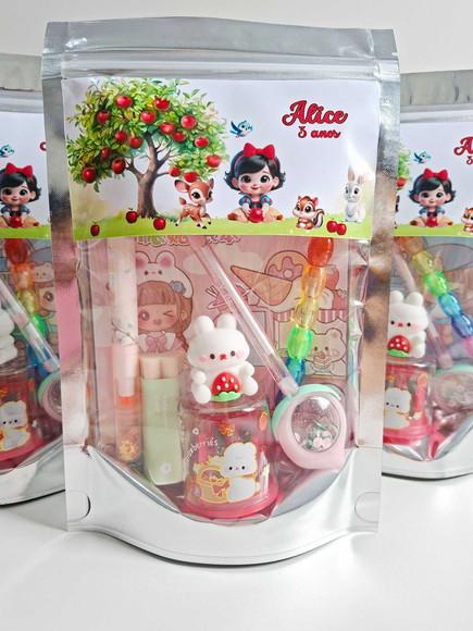 Kit Papelaria Saquinho Zip Personalizado Branca de Neve
