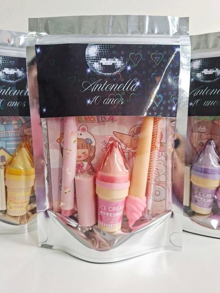 Kit Papelaria Saquinho Zip Personalizado Disco Party