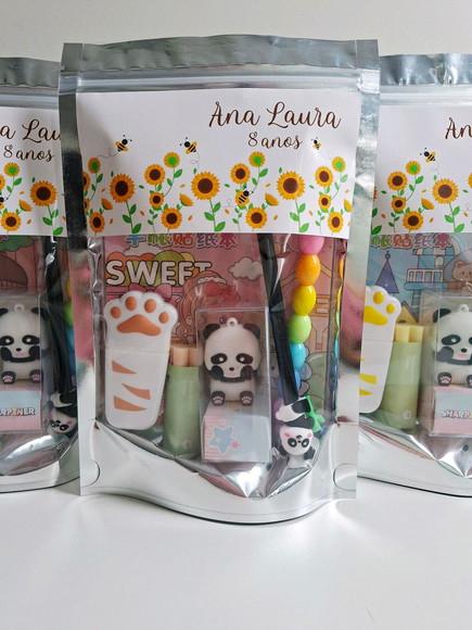 Kit Papelaria Saquinho Zip Personalizado Girassol