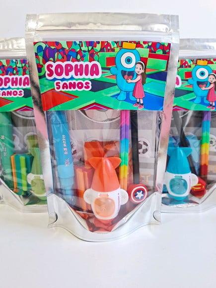 Kit Papelaria Saquinho Zip Personalizado Glow Park
