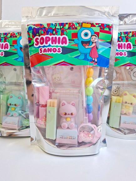 Kit Papelaria Saquinho Zip Personalizado Glow Park