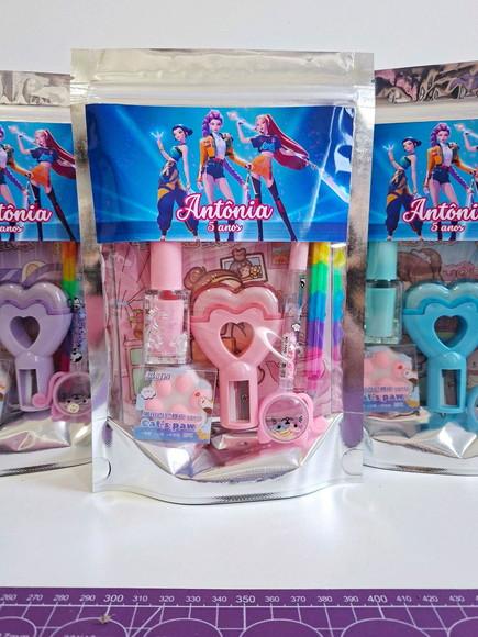 Kit Papelaria Saquinho Zip Personalizado Guerreiras Kpop