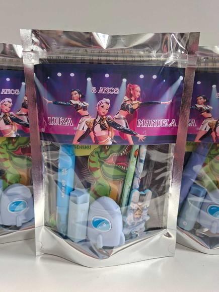 Kit Papelaria Saquinho Zip Personalizado Guerreiras Kpop