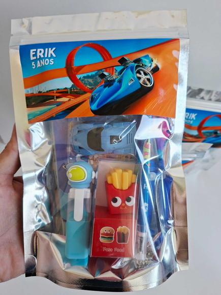 Kit Papelaria Saquinho Zip Personalizado Hotwheels