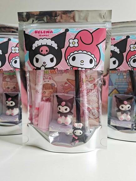 Kit Papelaria Saquinho Zip Personalizado Kuromi