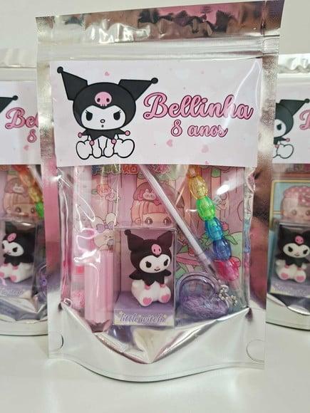 Kit Papelaria Saquinho Zip Personalizado Kuromi