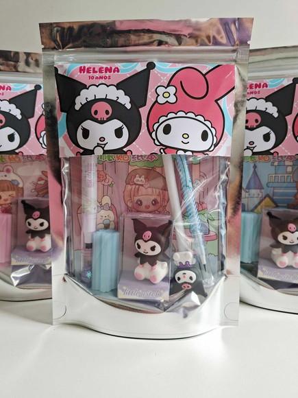 Kit Papelaria Saquinho Zip Personalizado Kuromi