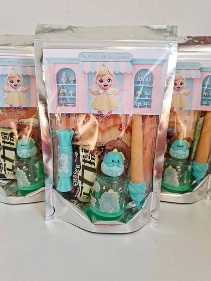 Kit Papelaria Saquinho Zip Personalizado Patisserie