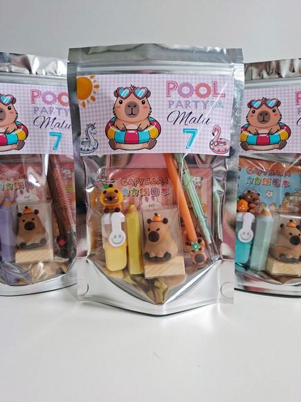 Kit Papelaria Saquinho Zip Personalizado Pool Party