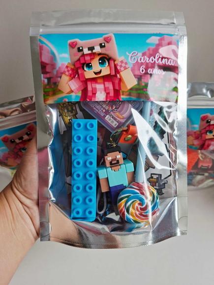 Kit Papelaria Saquinho Zip Personalizado Roblox