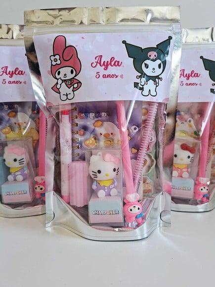 Kit Papelaria Saquinho Zip Personalizado Sanrio